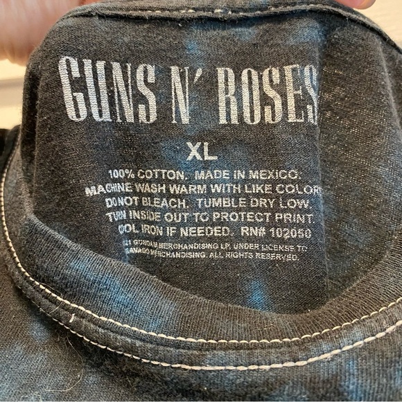 Blue Tie Dye Guns N' Roses Graphic T-Shirt Size XL - Picture 3 of 6